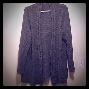 Lands' End gray wool cardigan sweater size 3x